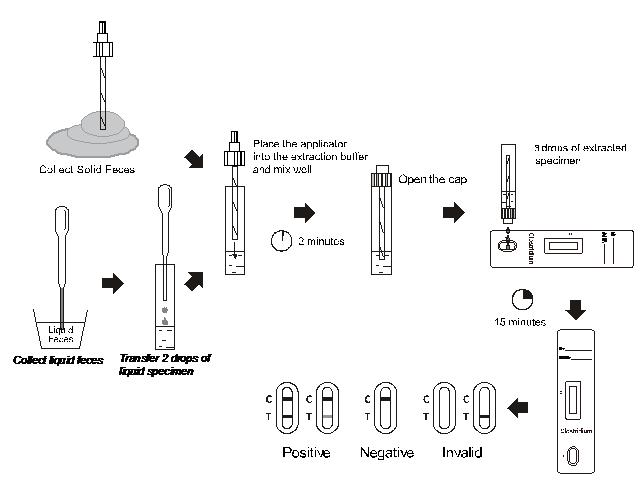 CER bestätigte seitliches Fluss Immunochromatographic-Proben-Clostridium-difficile schnelle Test-Kassette