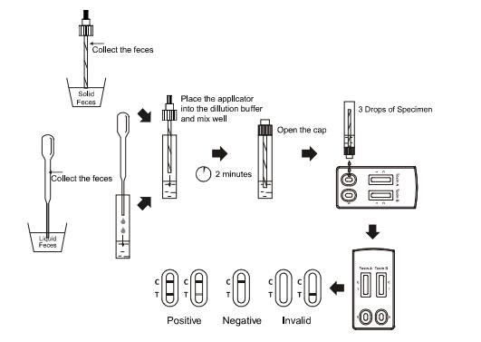CER seitlicher Fluss Immunochromatographic prüft Test-Kassette des Clostridium-difficile Giftstoff-A+ kombinierte schnelle des Giftstoff-B