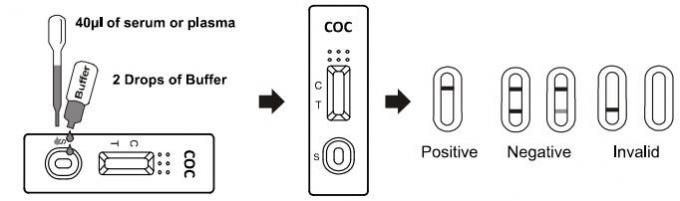 schnelle Vollblut/Serum/Plasma-Drogen-Test-Kassette der 50ng Drogenmissbrauch-Test-Ausrüstungs-COC