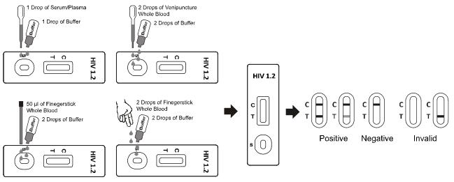 Blut/Serum/Plasma Rapid-Test-Kassette HIV 1,2, ein Schritt Rapid-Test