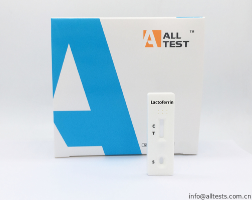 Good price Laktoferrin-seitliche Durchflussprüfungs-Streifen-schnelle Test-Kassette in menschlichem Rückstände CER geführt Online